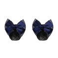 thumbnail image 4 of Transemion Wide Application Bow Work Hair Clips Snood Net For Stylish And Convenient Good Gifts Cloth Bowknot Hair Clip Hairnets Thick Stripes- Blue 2Set, 4 of 6