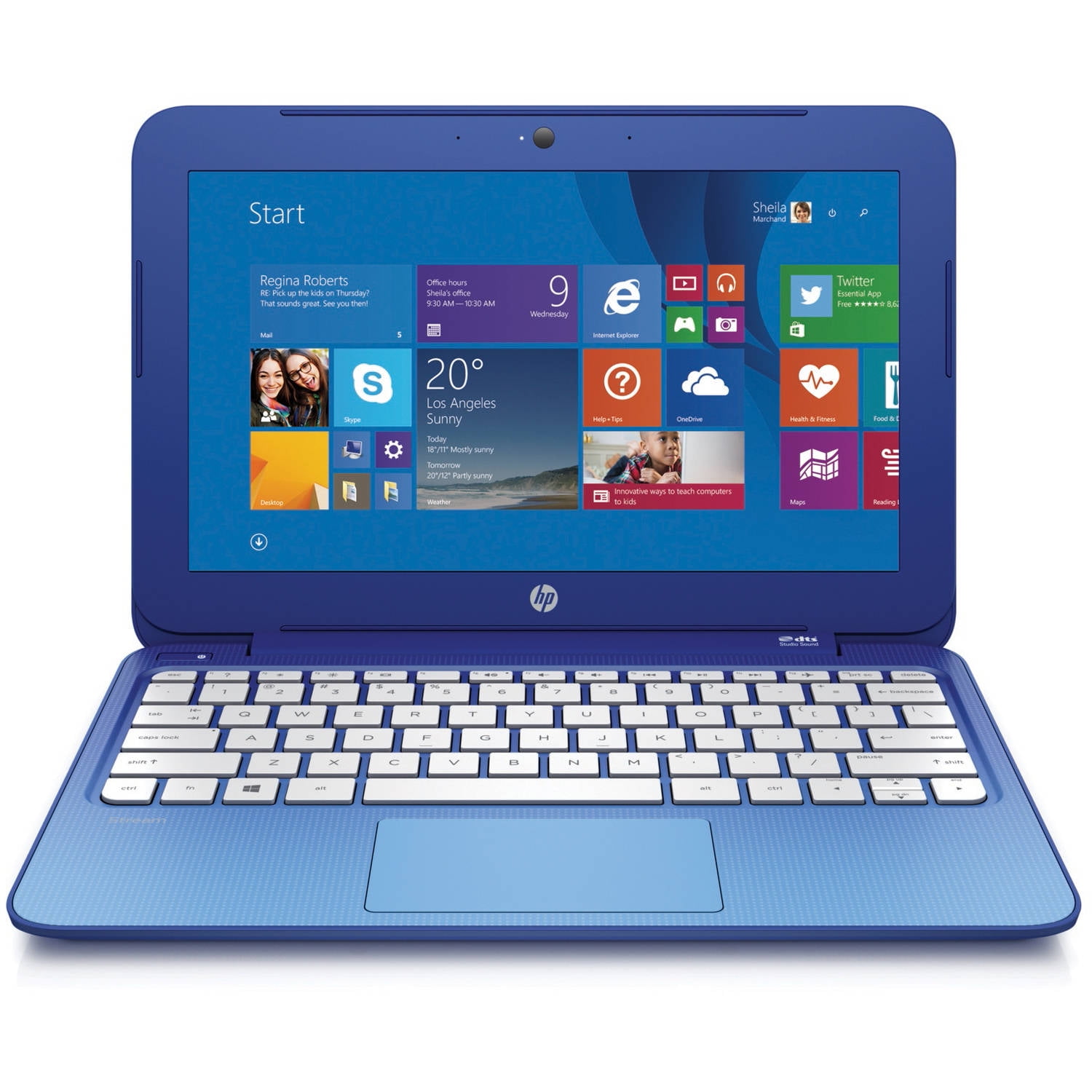 Refurbished HP Horizon Blue 11.6" Stream 11-d010wm Laptop PC with Intel Celeron N2840 Processor, 2GB Memory, 32GB... by HP