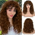 thumbnail image 6 of TUITOONM Long Curly Wig with Bangs 23.6" Heat-Resistant Synthetic Hair for Women, Adjustable Breathable Cap , 3 Natural Colors Available, 6 of 6