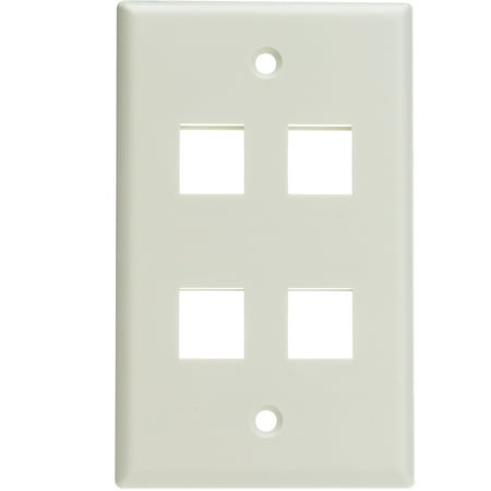 - ACL Keystone 4 Port, Single Gang Wall Plate, White, 3 Pack
