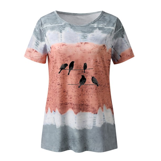 Gibobby Playera de Manga Corta con Cuello Redondo Tops para mujer, sudaderas para mujer, camisas manga larga con cuello redondo, Tops tipo túnica para mallas, camisa(Gris,G)