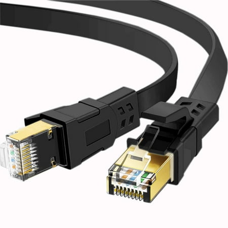 Câble Ethernet Cat 8, cordon de raccordement RJ45 haute vitesse robuste  26AWG, réseau LAN Cat8 plaqué or 40Gbps 15000Mhz