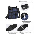 thumbnail image 4 of Sling Bag Men Crossbody Bag With Bottle Holder Multi-layer Adjustable Chest Bag Backpack Portable Sling Backpack For Sports Gym Hiking Fishing Dark Blue, 4 of 5