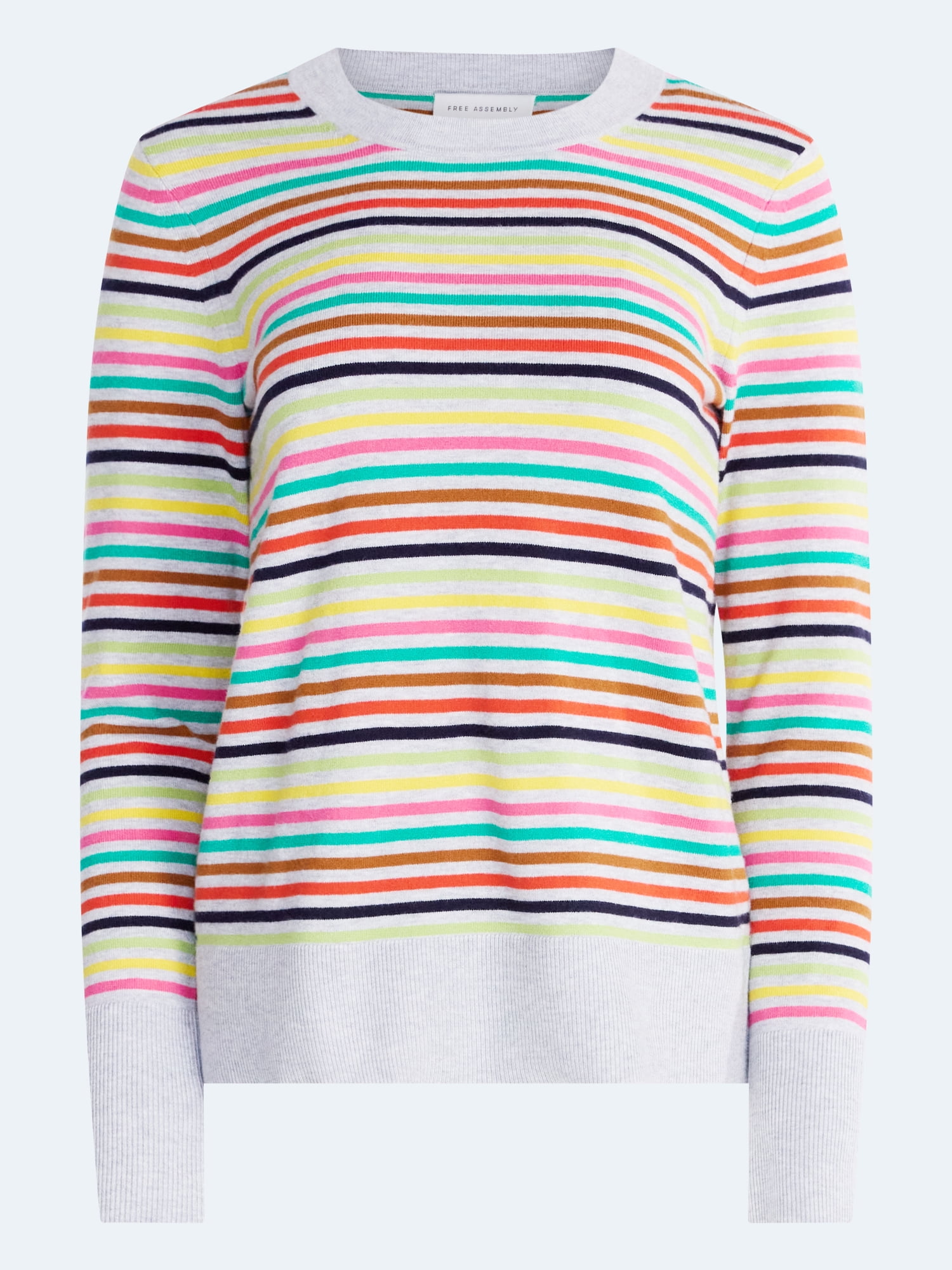 Free Assembly Women's and Women's Plus Cozy Yarn Crewneck Sweater, Midweight, Sizes XS-4X