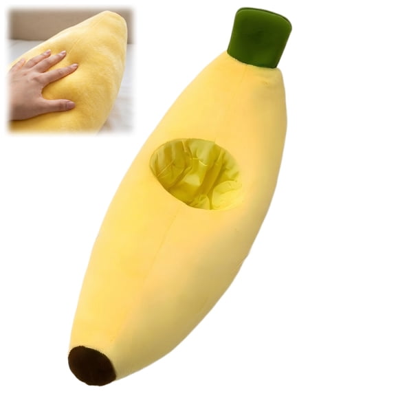 Wizlet Banana Shaped Plush Pillow, Soft Fruit Stuffed Banana Cushion, Cozy Plush Toy Home Decor Gift-yellow