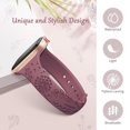 thumbnail image 2 of Correa de reloj AMSKY Slim de silicona grabada con estampado floral, paquete de 6 unidades, 40-49 mm, 2 of 6