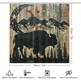 thumbnail image 2 of 4Pcs Farmhouse Silhouette Shower Curtain Sets, Bath Mat and Rugs, Bison Jungle Mountain Shower Curtain with Hooks for Bathroom, 2 of 8