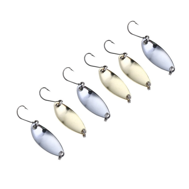 Mnycxen 6pcs 2.5g Sequin Spoon Fishing Lure Trout Blinker Hard Bait Single  Hook Outdoor
