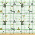 thumbnail image 2 of Ambesonne Xmas Fabric by the Yard Upholstery, Reindeers and Triangles Art, 10 Yards, Pale Brown Grey and White, 2 of 5