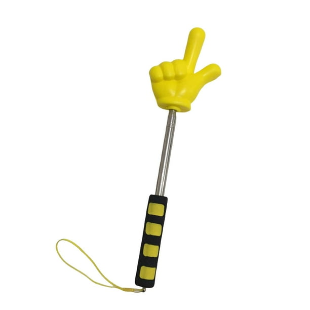 Puntero extensible con forma de , 94 cm, multifuncional, de acero inoxidable y accesorios de PP, para presentación. Amarillo