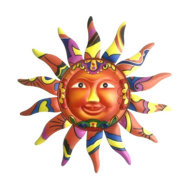 Tapiz para colgar en la pared Estilo Nórdico Sun Wall Art Decor Patio Dormitorio Decoración Colgante Escultura Naranja Magideal Tapiz para colgar en la pared