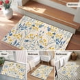 thumbnail image 5 of 2x3 Ft Entryway Area Rug, Blue Yellow Flowers Kitchen Rug Runner Washable Floor Mat, Botanical Blossom Motif Non Slip Indoor Door Mat Throw Carpet for Bathroom Living Room Bedroom, 5 of 8