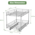 thumbnail image 6 of 2 Tier Individual Pull Out Cabinet Organizer 25½"W x 21½"D, Slide Out Wood Shelves Organizers, Pull Out Drawers Organization and Storage for Kitchen Cabinet, 6 of 6
