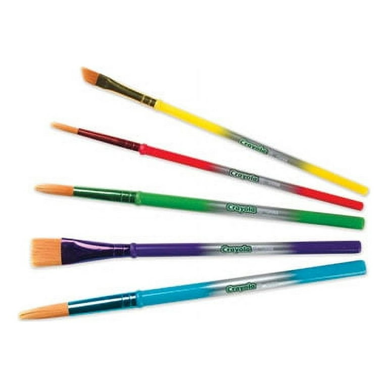Arts and Craft Brush Set, Assorted Sizes, Natural Hair, Angled, Flat, Round, 5/Set Arts and Craft Brush Set, Assorted Sizes, Natural Hair, Angled, Flat, Round, 5/Set