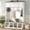 White, variant on Mintazer 59"W Farmhouse Hall Tree with Bench, Shoe Storage, Cabinets, Coat Racks and Hooks for Hallway, Mudroom, Living Room, Black