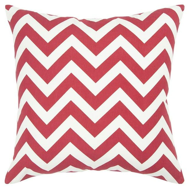 HomeRoots 403166 Chevron Rouge et Ivoire Coussin Rempli