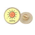 thumbnail image 1 of Pleasant Sunny Day Sunbeam Round Metal Golden Pin Brooch Clip, 1 of 3