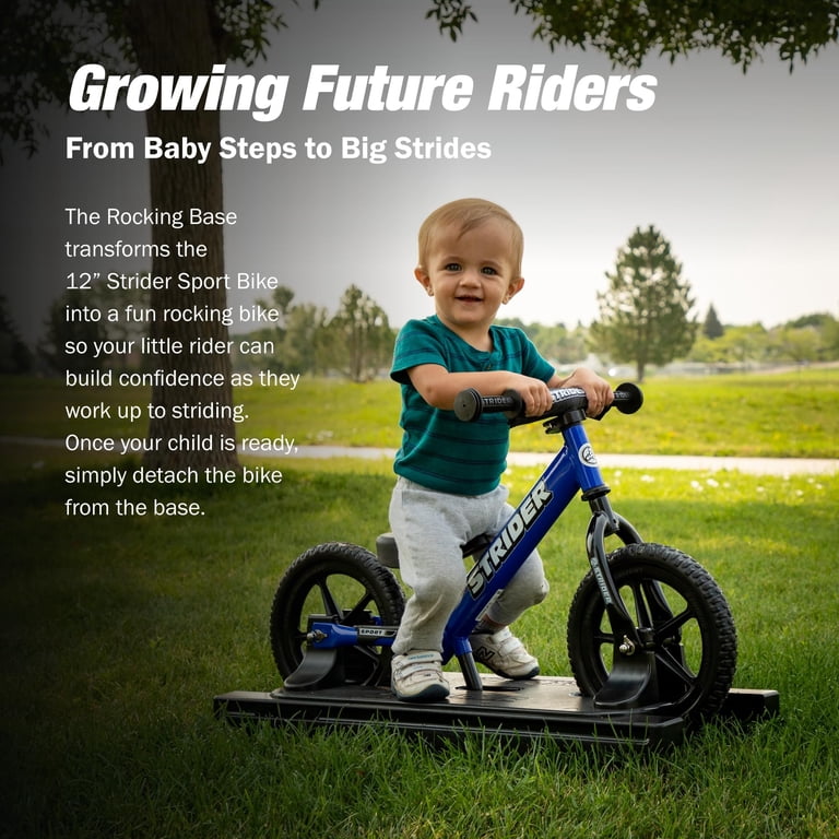 Strider 12” Sport Bike + Rocking Base, for Kids 6 Months to 4