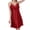 Wine, variant on Tnhcen Summer Women's Fashion Silky Silk Pajama Lace Neck Sleeveless Pjs Sexy Nightdress Homewear S-XL