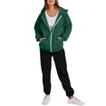 thumbnail image 3 of CFLVAEK Plus Size Sweatsuits Women 2pcs Outfit Casual Zip Up Hoodies Matching Baggy Sweatpants with Pockets Trendy Fall Lounge Jogging Tracksuit Green M, 3 of 9