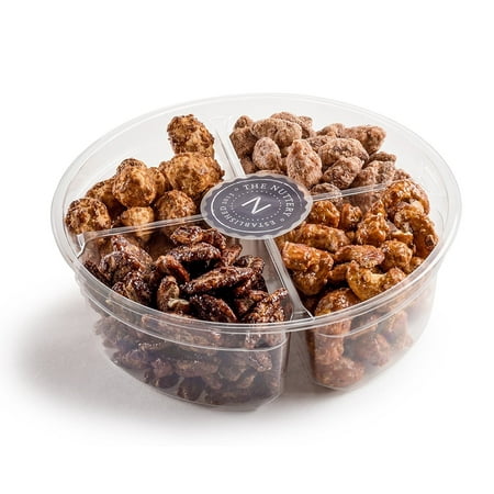 - The Nuttery Deluxe Premium Glazed Nuts Gift Tray - 4 Sectional Holiday Gift Platter