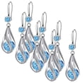 thumbnail image 1 of Pendientes de Gota Practicos Drop08 4Pares Gota de Agua Azul Metal/Circón., 1 of 1