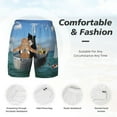 thumbnail image 4 of Kdxio Two Brave Cats Print Men'S Swim Trunks With Compression Liner 7 Inch Inseam Quick Dry Swim Shorts, 4 of 7