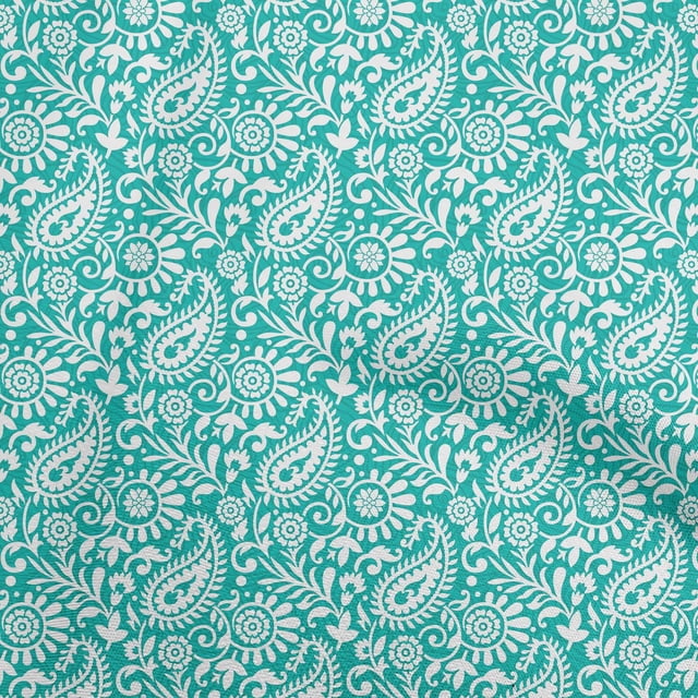 oneOone Rayon Turquoise Green Fabric Paisleys Sewing Craft Projects Fabric Prints By Yard 56 Inch Wide-D4