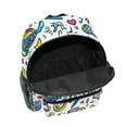 thumbnail image 6 of FORMRS School Backpack with Front Zippered Pocket 12" Student Travel Daypack, Blue Doodle Pattern, 6 of 6