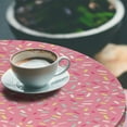 thumbnail image 2 of Ambesonne Pink and White Fitted Round Tablecloth, Donut Sprinkles, 40"- 44" Diameter, Multicolor, 2 of 5