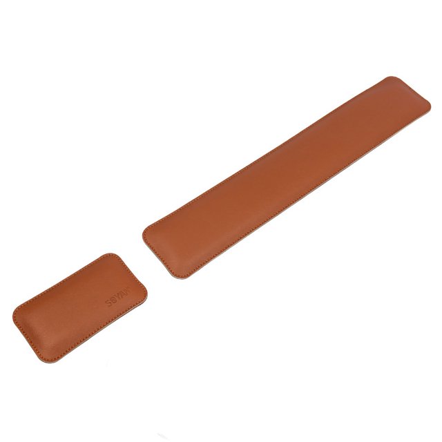 CSChome Mouse Wrist Support Wrist Rest Set Ergonomic Super Soft Double Sided Faux Leather Non-Slip Keyboard Support