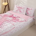 thumbnail image 3 of Catabedysis Ribbon Monogram X Zipper Twin Comforter Sets with Fitted Sheet and 2 Pillowcases,Coquette Bow Zipper Bedding Set For Girls,Pink Reversible,4 Pieces, 3 of 7