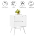 thumbnail image 3 of Bikahom NS1003WB Mid-Century Two Drawer Night Stand, White, 3 of 11