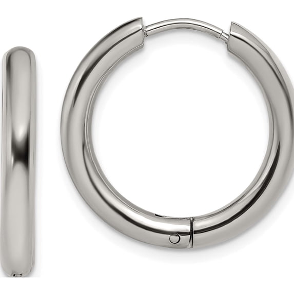 Stainless Steel Polished 3mm Hinged Hoop Earrings (21 X 22) Made In China sre1470
