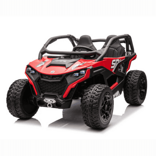 KidsVIP 24V Power MX 2-Seater 4X4 Off-Road Ride-On UTV for Kids W/ Rubber Wheels, Leather Seats, Music & RC