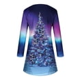 thumbnail image 4 of WaiiMak Robe de Mode pour Femmes Imprimé Arbre de Noël Manches Longues Col Rond, 4 of 4