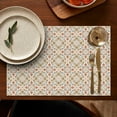 thumbnail image 5 of Beige Geometric Pattern Summer Placemats Table Placemats Set Of 4-Linen Kitchen Washable Placemats Table Mats 11.8"x17.7" Non-Slip Heat Resistant, 5 of 6