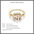 thumbnail image 6 of Gem Stone King 1.98 Ct Peach Morganite White Created Sapphire 18K Yellow Gold Plated Silver Ring, 6 of 6