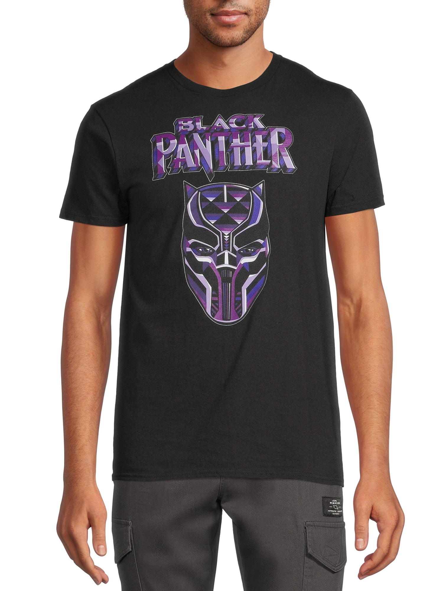 Marvel Comics Men's Black Panther Graphic Tee with Short Sleeves