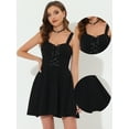 thumbnail image 2 of DARING DIVA Wide Strap Lace-up Sleeveless Cami Fit & Flare Dress M Black, 2 of 6