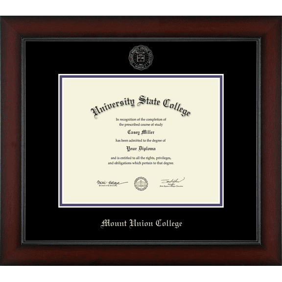 Mount Union College Diploma Frame, Document Size 10" x 8"
