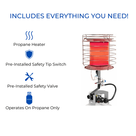 Procom 360-Degree Tank Top Propane Heater - 42,000 BTU - Model# PCTT360