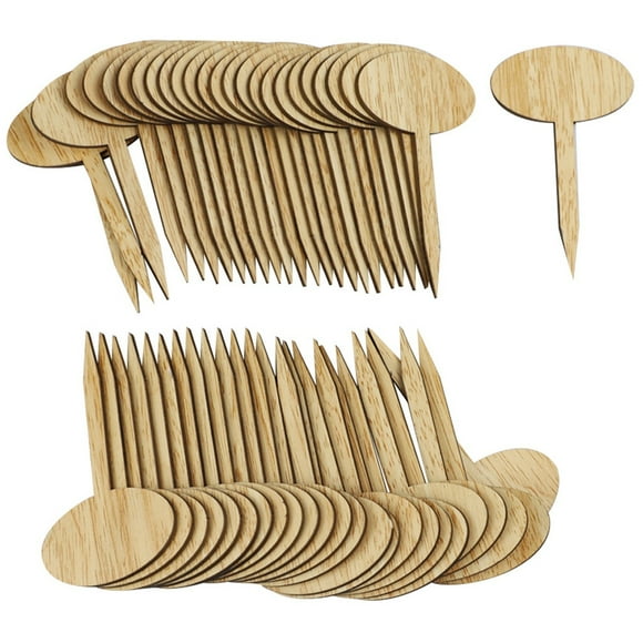 RKSTN Fall Decorations for Home 50PC Wooden Plant Sign Plant Stake Label Inserted Into Flower Jar Label Decorative Crafts 10ml Pen Decorations