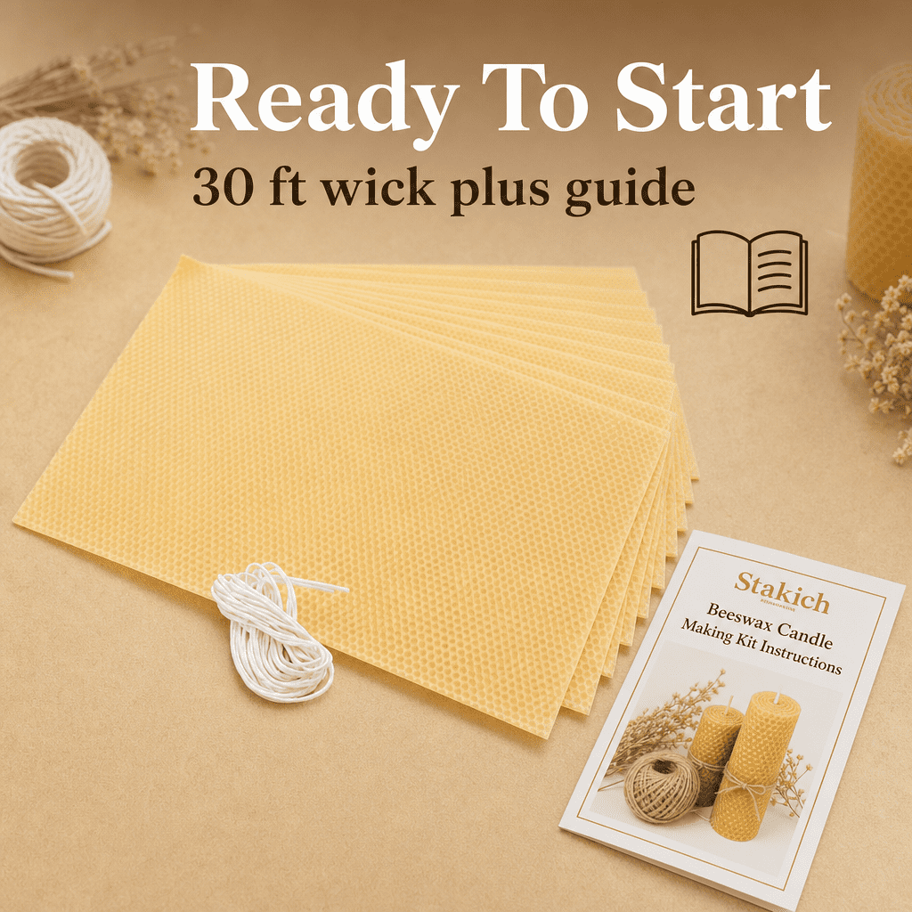 Stakich Beeswax Candle Making Kit for Adult 50 Pieces