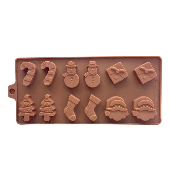 Christmas Silicone Chocolate Molds With Santa Tree Gingerbread Design, Food Grade Candy Baking Mold For Cookies, Gummy, Party Supplies