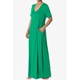thumbnail image 3 of TheMogan Women's S~3X Soft Jersey Oversized V-Neck Short Sleeve Maxi Dress W Pocket, 3 of 6