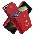 thumbnail image 5 of Wallet Case Compatible with Samsung Galaxy S21 Ultra,Case with Card Holder,with a strap,RFID Blocking Leather Cover 360°Rotation Ring Kickstand Protective Bumper Designed for Galaxy S21 Ultra,Red, 5 of 10