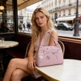 thumbnail image 4 of Bolso tote informal para mujer, ideal para el trabajo, los desplazamientos o para llevar el almuerzo | Bolso de mano ligero de tela con bolsillo frontal con cremallera, 4 of 6