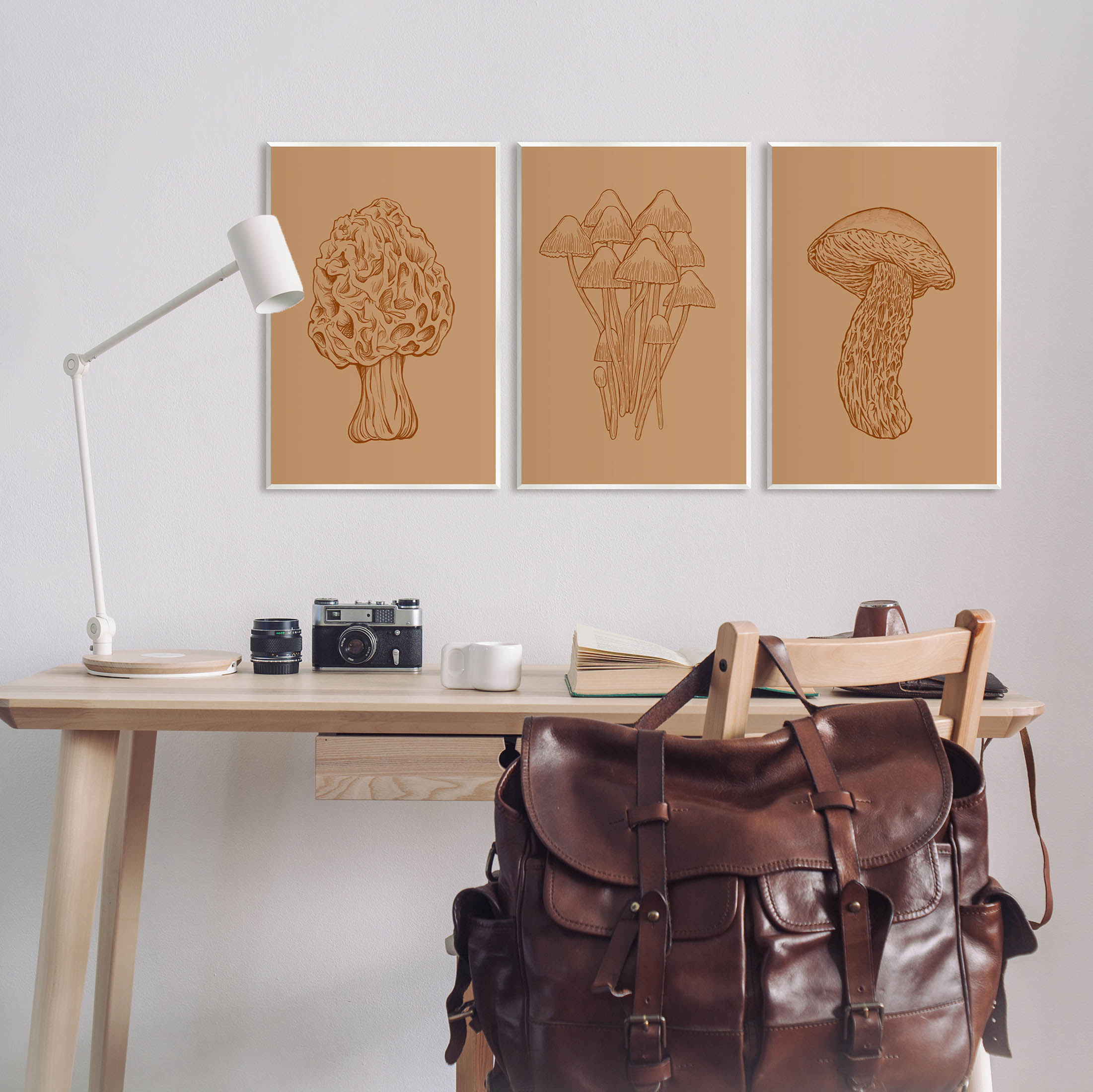 Stupell Industries Natural Cottage Mushroom Botanicals Graphic Art Unframed Art Print Wall Art, Set of 3, Design by Ziwei Li