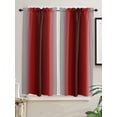 thumbnail image 5 of Dark Red Grey Black Ombre Bathroom Window Curtain, Farmhouse Gradient Minimalist Light Filtering Coffee Kitchen Curtains, Bedroom Living Room Curtains 2 Panel 84"x63", 5 of 6